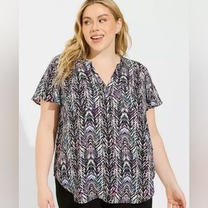 Lightweight Herringbone Georgette Blouse